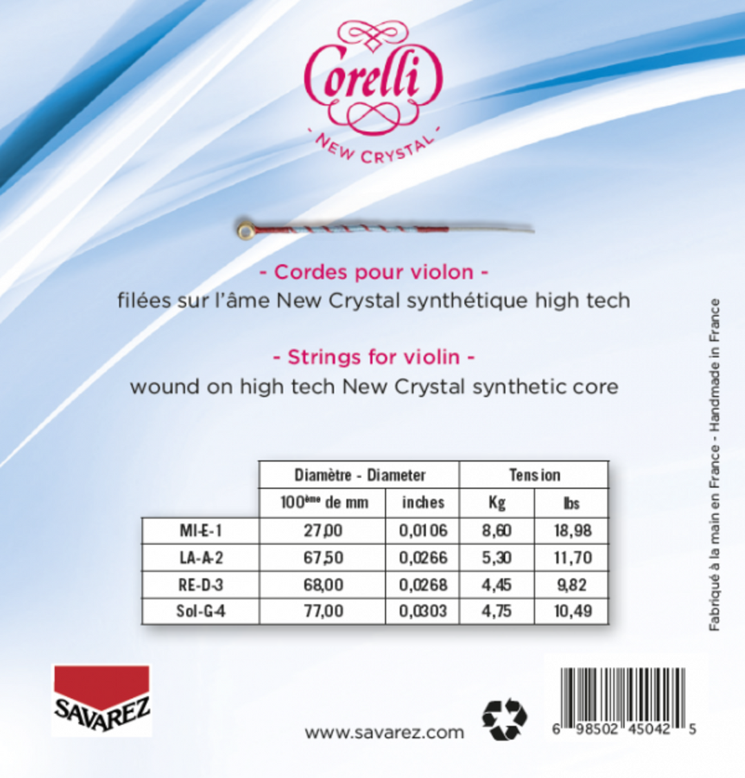 Corelli Fiolersträngar New Crystal - Medium (700M)