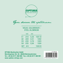 Optima Fiolersträngar Goldbrokat - Set 4/4 (1000B)