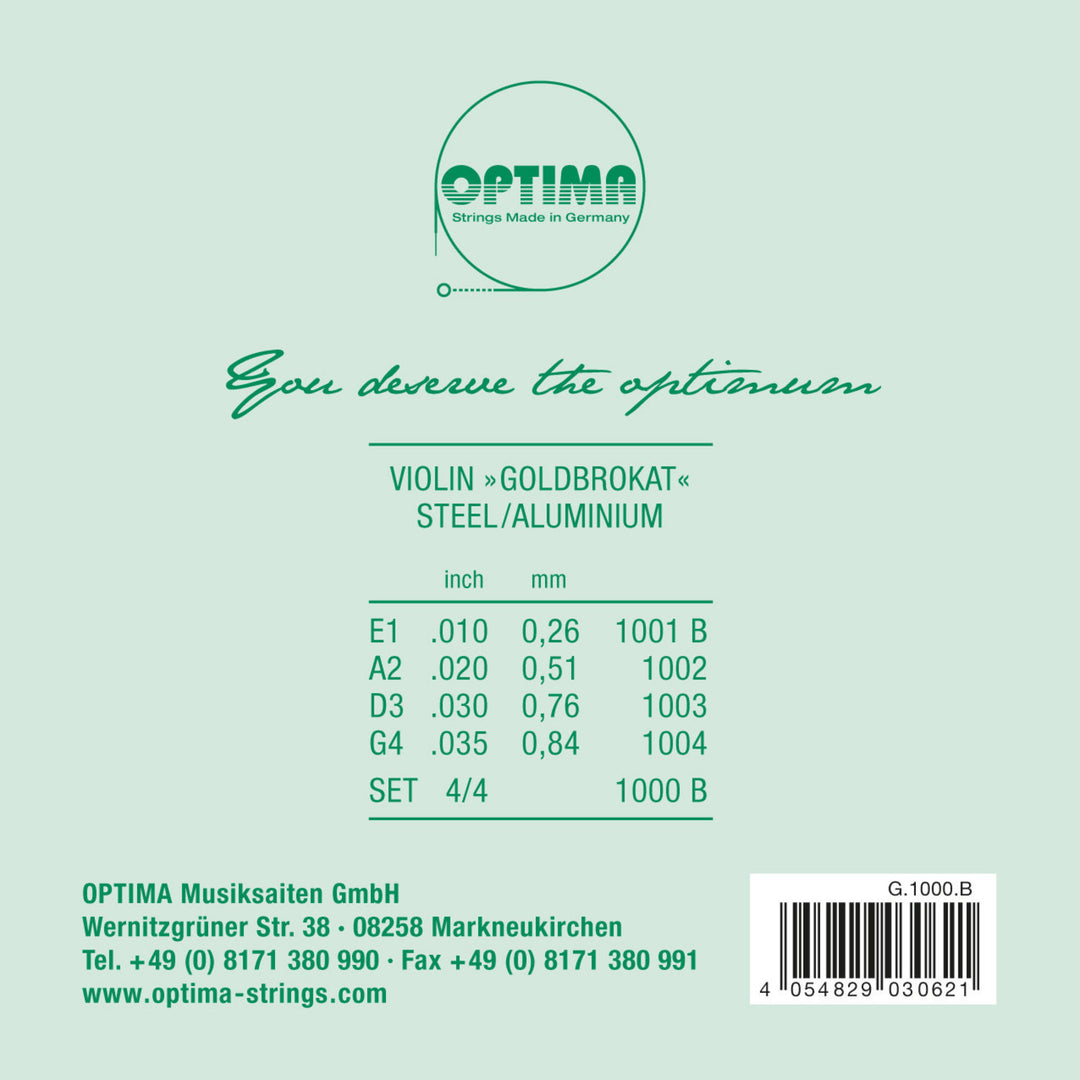 Optima Fiolersträngar Goldbrokat - Set 4/4 (1000B)