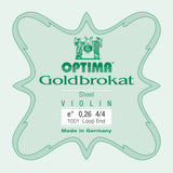 Optima Goldbrokat E-sträng 4/4-fioler, 0,26 mm, ögla