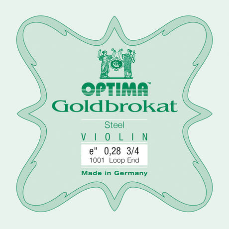 Optima Goldbrokat E-sträng för 3/4-fioler, 0,28 mm, ögla