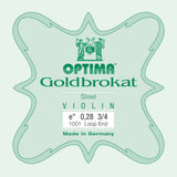 Optima Goldbrokat E-sträng för 3/4-fioler, 0,28 mm, ögla