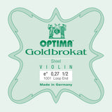 Optima Goldbrokat E-sträng 1/2-fioler, 0,27 mm, ögla