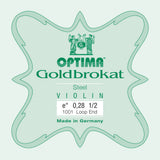 Optima Goldbrokat E-sträng 1/2-violin, 0,28 mm, ögla