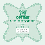 Optima Goldbrokat E-sträng 1/16-fioler, 0,24 mm, ögla