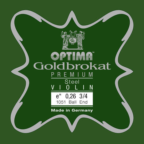 Optima Goldbrokat Premium E-sträng till 3/4-fioler, 0,26 mm, kula