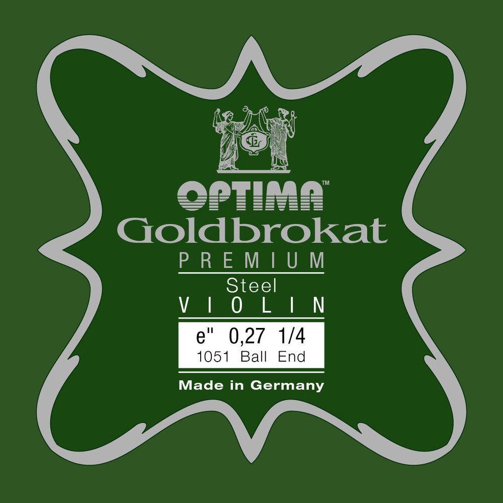 Optima Goldbrokat Premium E-sträng 1/4-fioler, 0,27 mm, kula