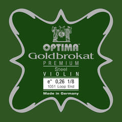 Optima Goldbrokat Premium E-sträng 1/8-fioler, 0,26 mm, ögla