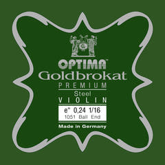 Optima Goldbrokat Premium E-sträng 1/16-fioler, 0,24 mm, kula