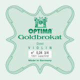 Optima Goldbrokat E-sträng 3/4-fioler, 0,24 mm, ögla