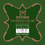 Optima Goldbrokat Premium Brassed E-sträng 4/4-fiol, 0,26 mm, ögla