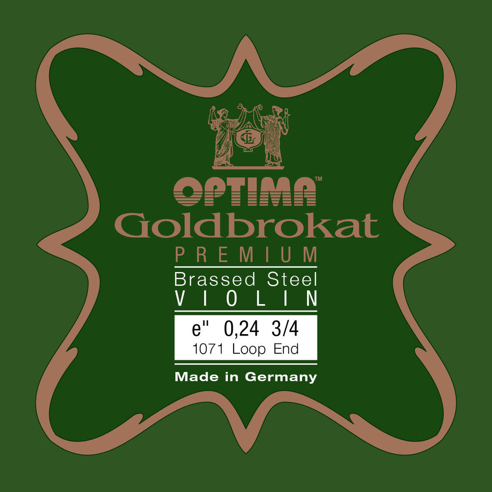 Optima Goldbrokat Premium Brassed E-sträng 3/4-fiol, 0,24 mm, ögla