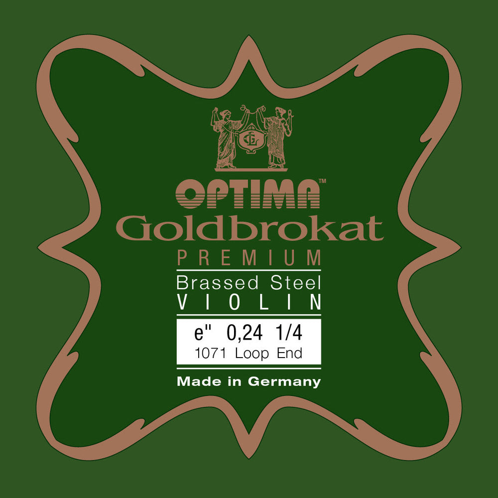 Optima Goldbrokat Premium Brassed E-sträng till 1/4-fioler, 0,24 mm, ögla