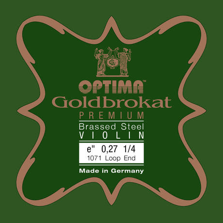 Optima Goldbrokat Premium Brassed E-sträng till 1/4-fioler, 0,27 mm, ögla