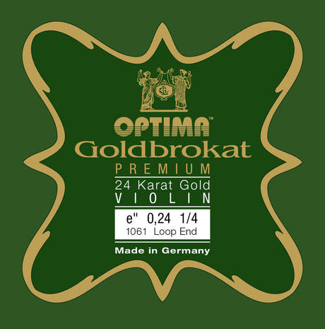 Optima Goldbrokat 24K Gold E-sträng 1/4-fiol, 0,24 mm, ögla