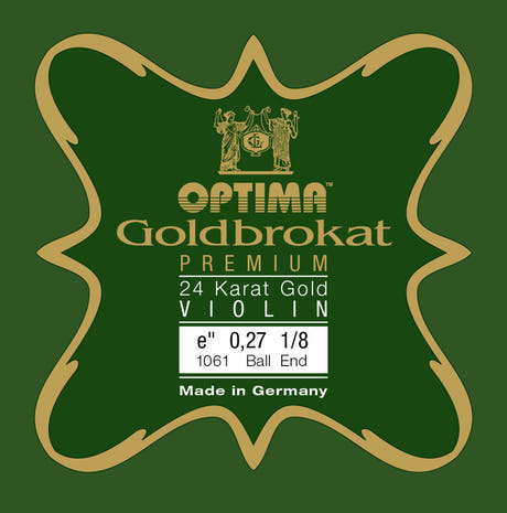 Optima Goldbrokat 24K Gold E-sträng 1/8-fiol, 0,27 mm, kula