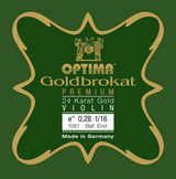 Optima Goldbrokat 24K Gold E-sträng för 1/16-fiol, 0,28 mm, kula