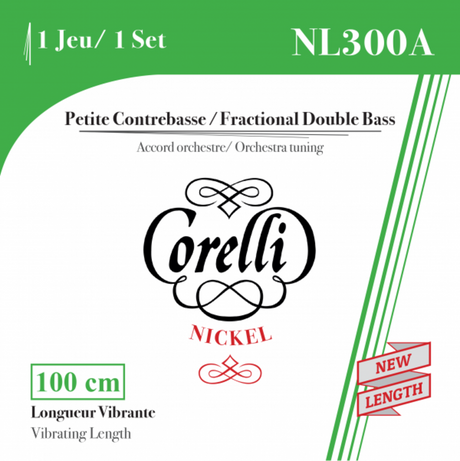 Corelli kontrabassträngar fraktionerade - kort mensur - set 1/2-storlek (300A)