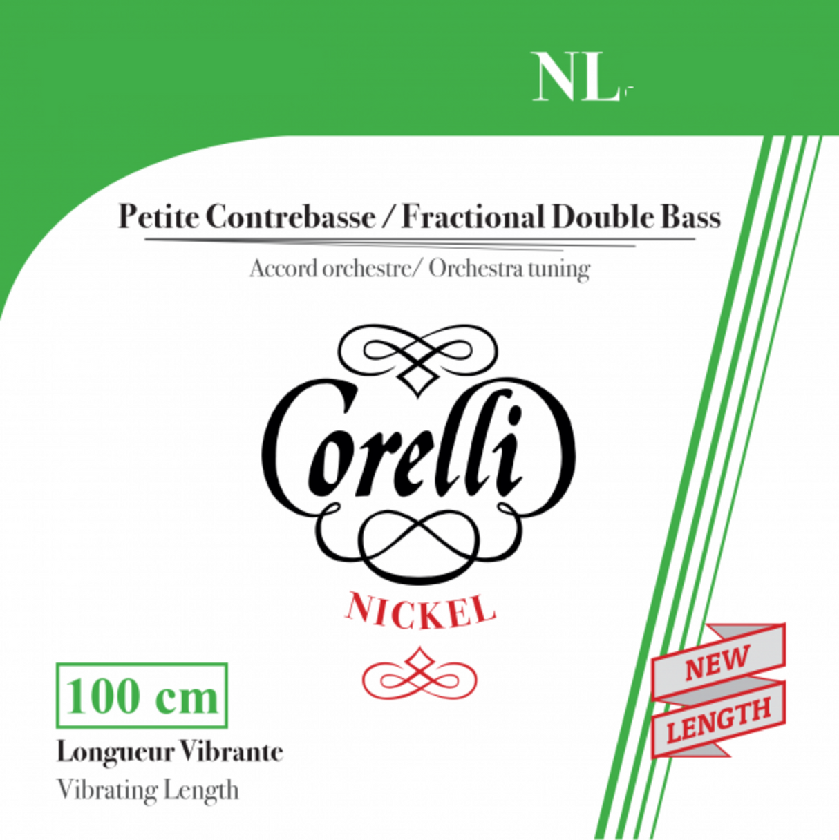 Corelli kontrabassträngar fraktionerade - kort mensur - E 1/2 (304A)