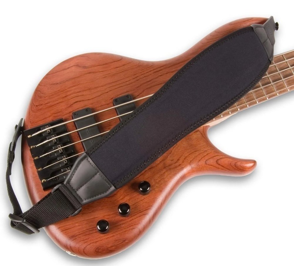 Neotech Super Bass basrem i neopren med läderändar, svart