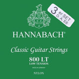 Hannabach strängar för klassisk gitarr serie 800 Low tension silverpläterade - set med 3 bassträngar (8007LT)