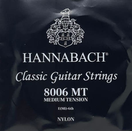 Hannabach 800 E6 bassträng för klassisk gitarr, medium tension