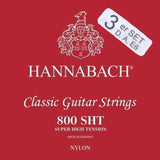 Hannabach strängar för klassisk gitarr serie 800 Super High Tension silverpläterade - set med 3 bassträngar (8007SHT)