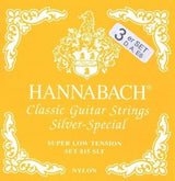Hannabach strängar för klassisk gitarr serie 815 Super Low Tension Silver special - set med 3 bassträngar (8157SLT)