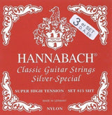 Hannabach strängar för klassisk gitarr serie 815 Super High Tension Silver special - 3-pack bas super high (8157SHT)
