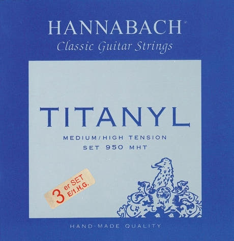 Hannabach 950 diskantset E1, H/B2 och G3, medium/hög spänning