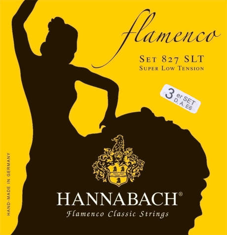 Hannabach strängar för klassisk gitarr serie 827 Super Low Tension Flamenco - set med 3 bassträngar (8277SLT)