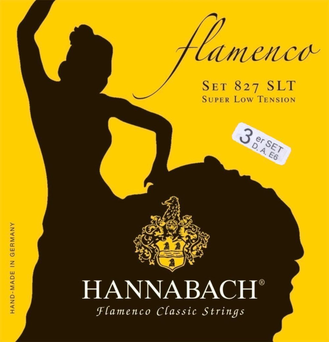 Hannabach strängar för klassisk gitarr serie 827 Super Low Tension Flamenco - set med 3 bassträngar (8277SLT)