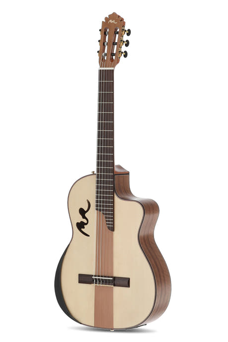 Manuel Rodriguez elektroakustisk Café Cortado Cutaway - flammande valnöt (satin)