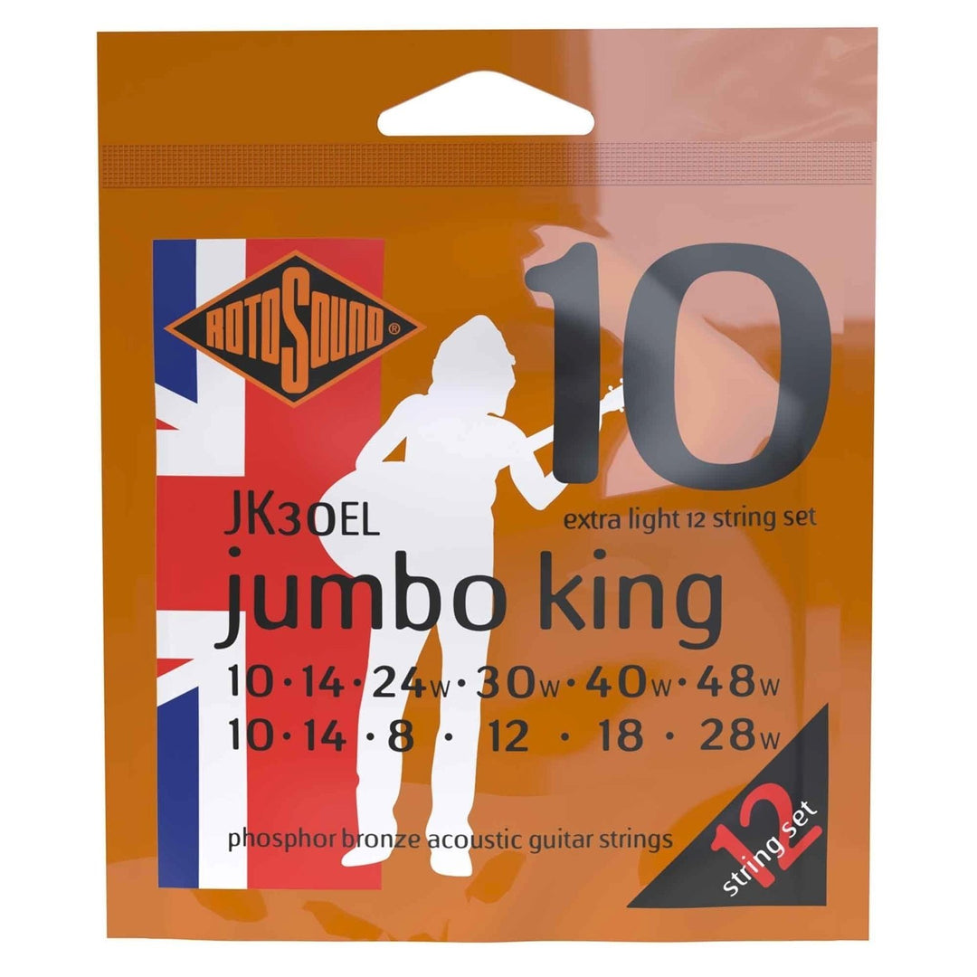 Rotosound strängar för akustiska Gitarrer Jumbo King - set 12-strängat Extra Light 10-48 (JK30EL)