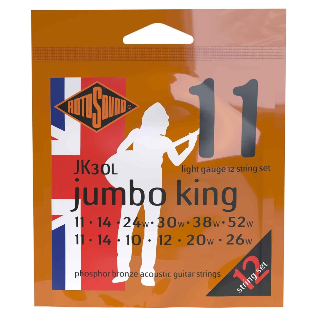 Rotosound strängar för akustiska Gitarrer Jumbo King - set 12-strängat Light 11-52 (JK30L)