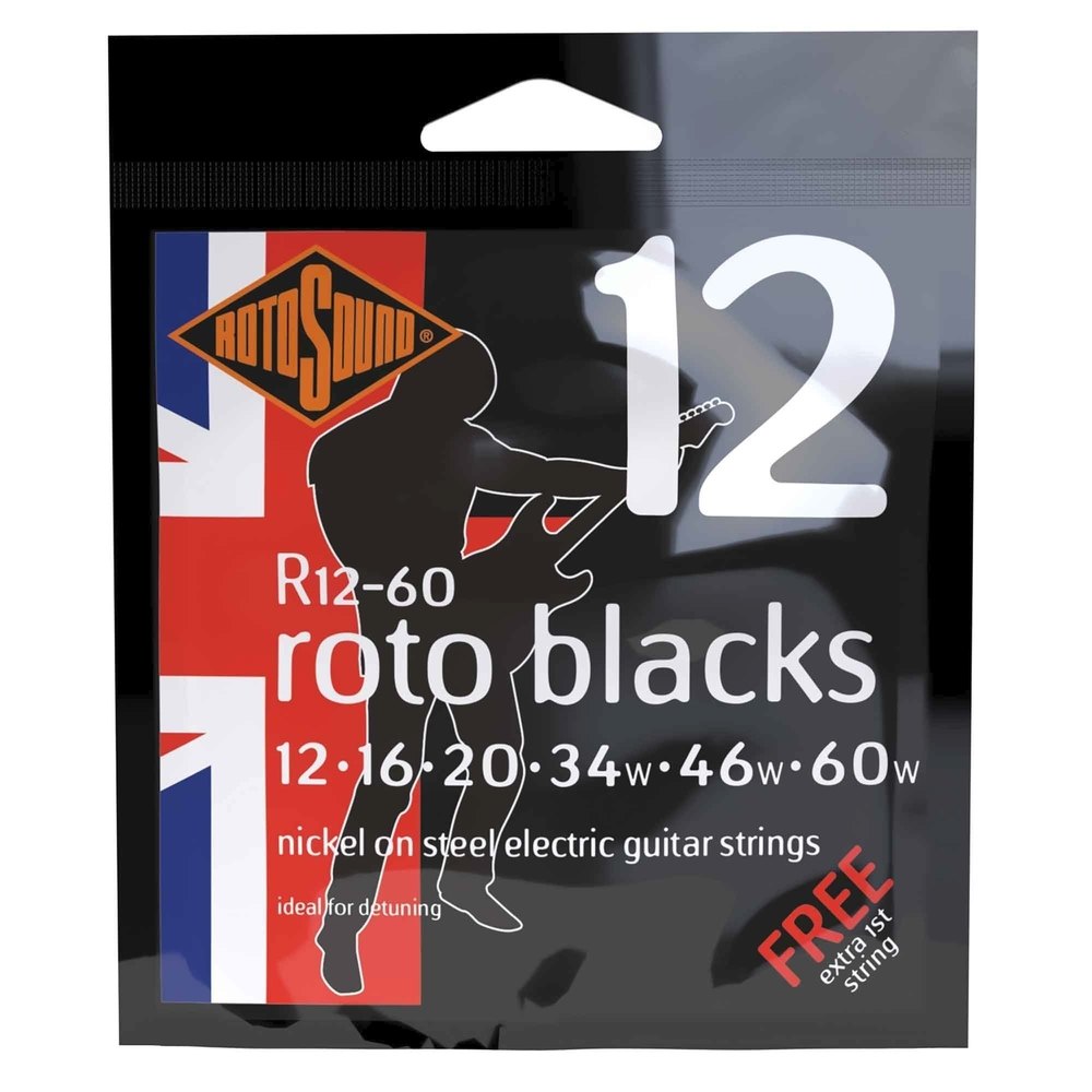Rotosound Roto Blacks R12-60 elgitarrsträngar 12-60