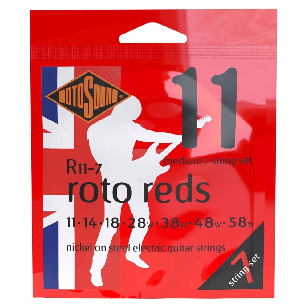 Rotosound Roto Reds R11-7 strängar till 7-strängad elgitarr 11-58