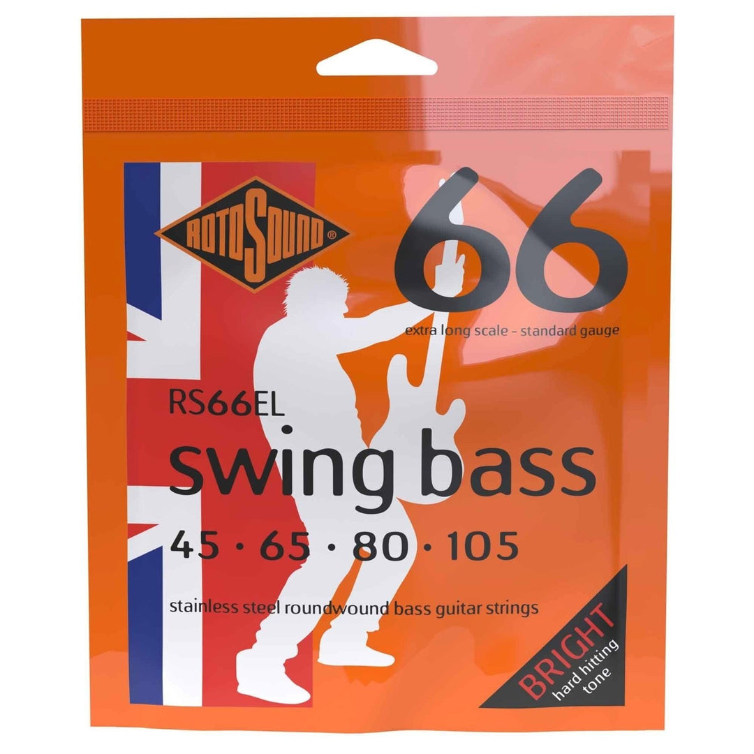 Rotosound elbassträngar Swing Bass 66 - set för 4-strängad extra lång Custom 45-105 (RS66EL)