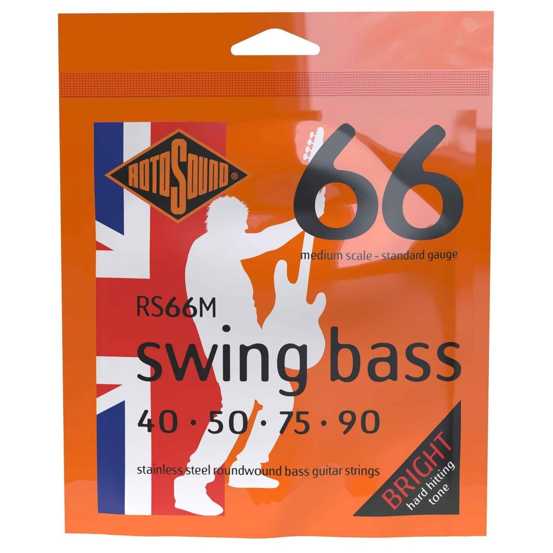 Rotosound elbassträngar Swing Bass 66 - set för 4-strängad Medium Standard 40-90 (RS66M)