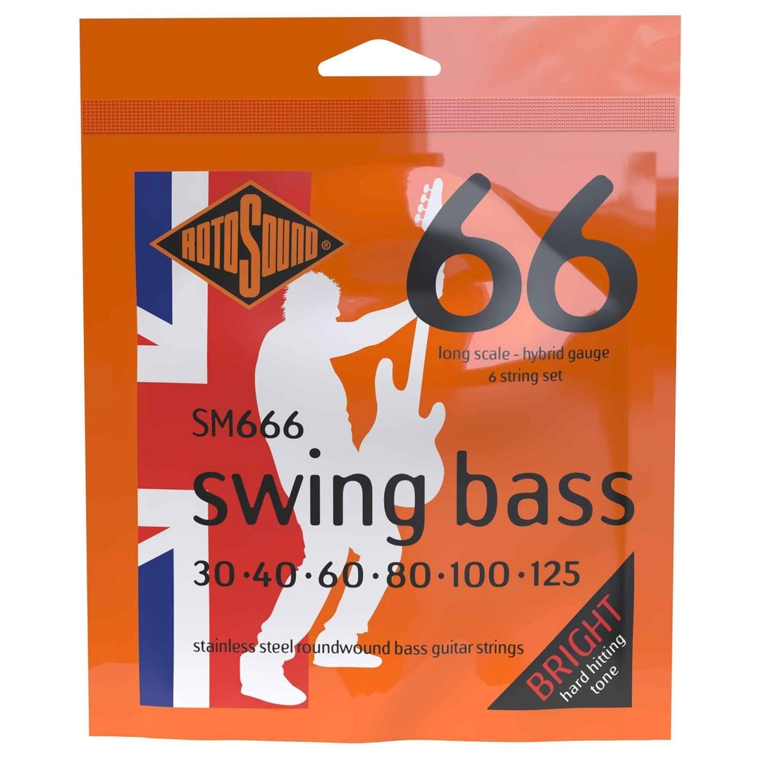 Rotosound elbassträngar Swing Bass 66 - set 6-strängars rostfritt stål Hybrid 30-125 (SM666)