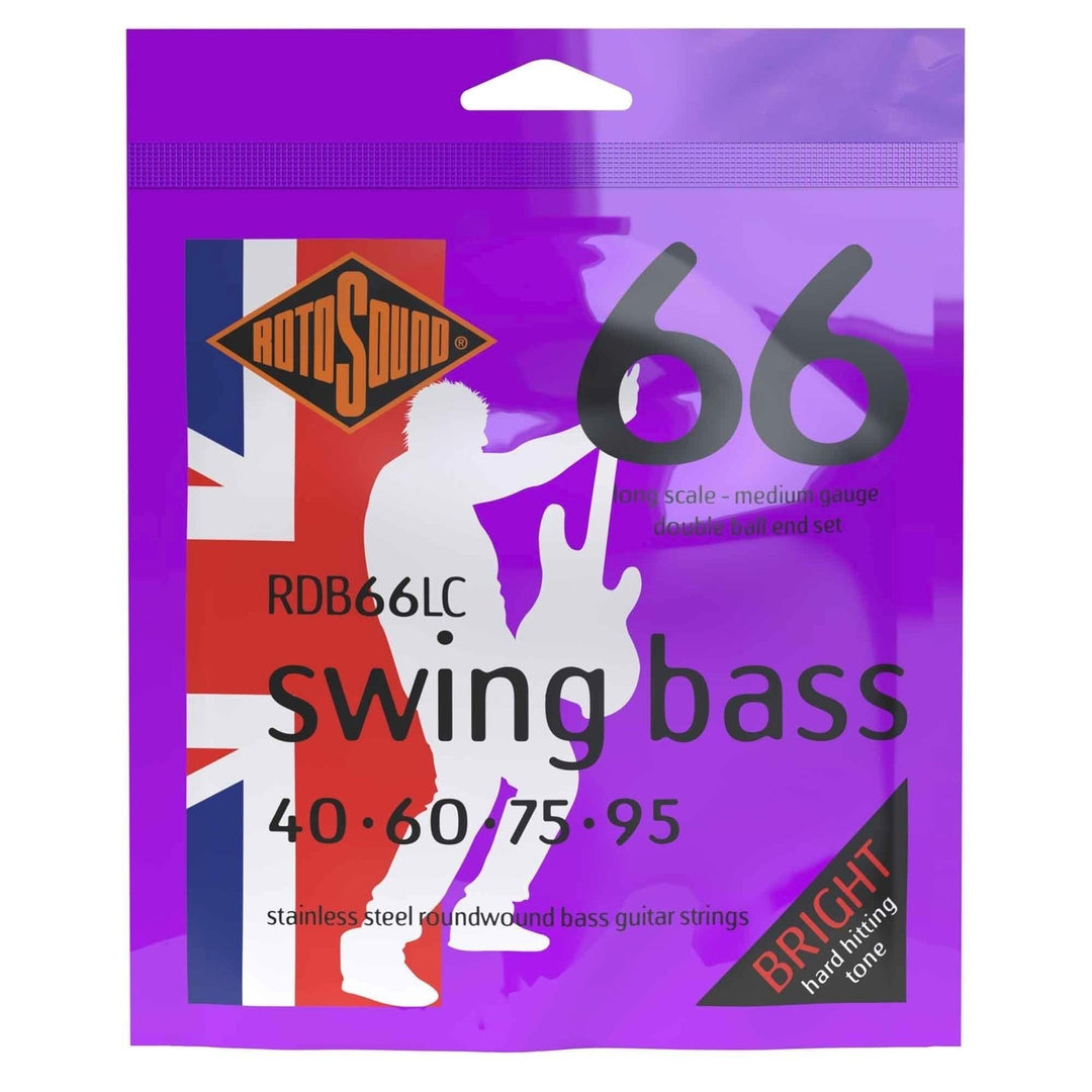 Rotosound E-bassträngar Swing Bass 66 Double Ball End - set 4-str. Medium 40-95 Double Ball (RDB66LC)