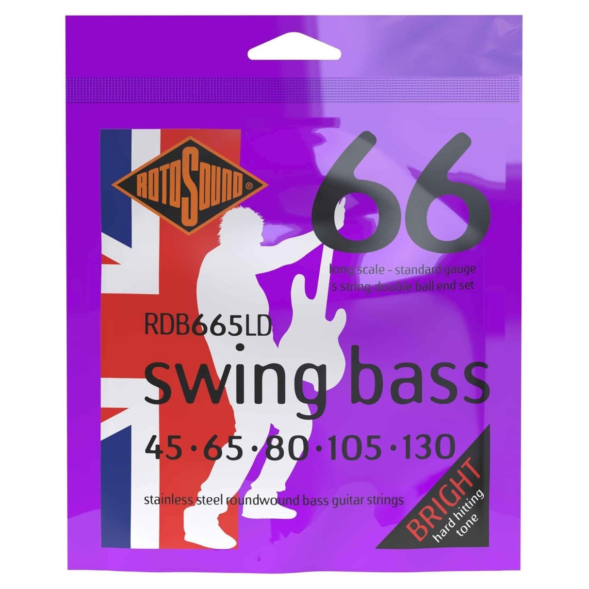 Rotosound E-Bass-strängar Swing Bass 66 Double Ball End - set 5-str. standard 45-105 Double Ball (RDB665LD)