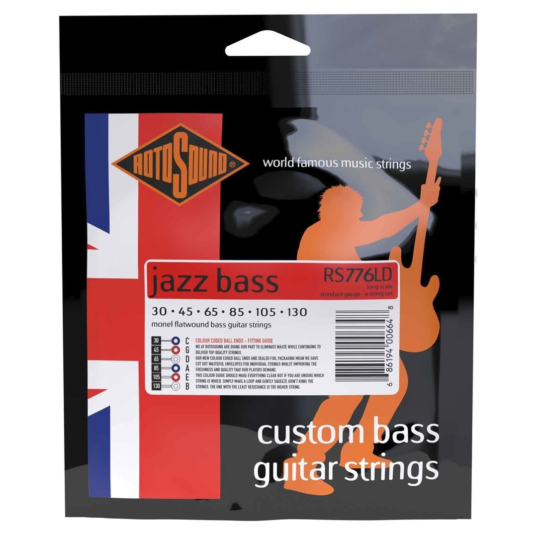 Rotosound Jazz Bass Strings Jazz Bass 77 - Set 6-strängad Flatwound Standard 30-130 (RS776LD)