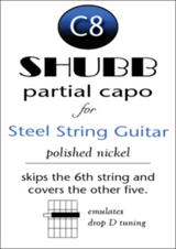 Shubb C8 partial capo för western-gitarr, drop D