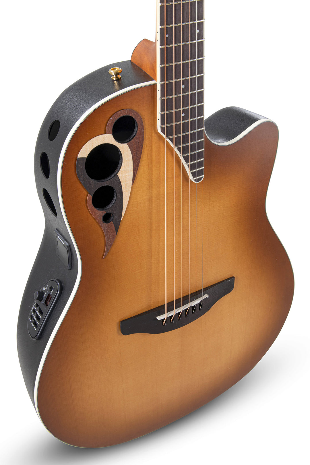 Ovation E-akustiska Gitarrer Celebrity Elite Deluxe Deep Contour - Peach Burst satin (CDX40-PB-G)