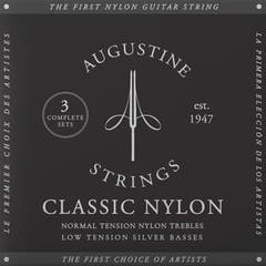 Augustine-strängar för klassisk gitarr Classic Label - 3 x set Classic Black (normal/låg)