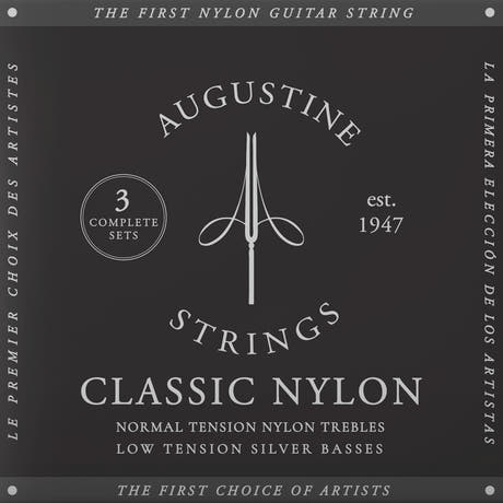 Augustine-strängar för klassisk gitarr Classic Label - 3 x set Classic Black (normal/låg)