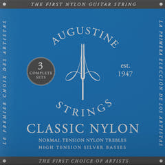 Augustine strängar för klassisk Gitarrer Classic Label - 3 x set Classic blå (normal/hög)