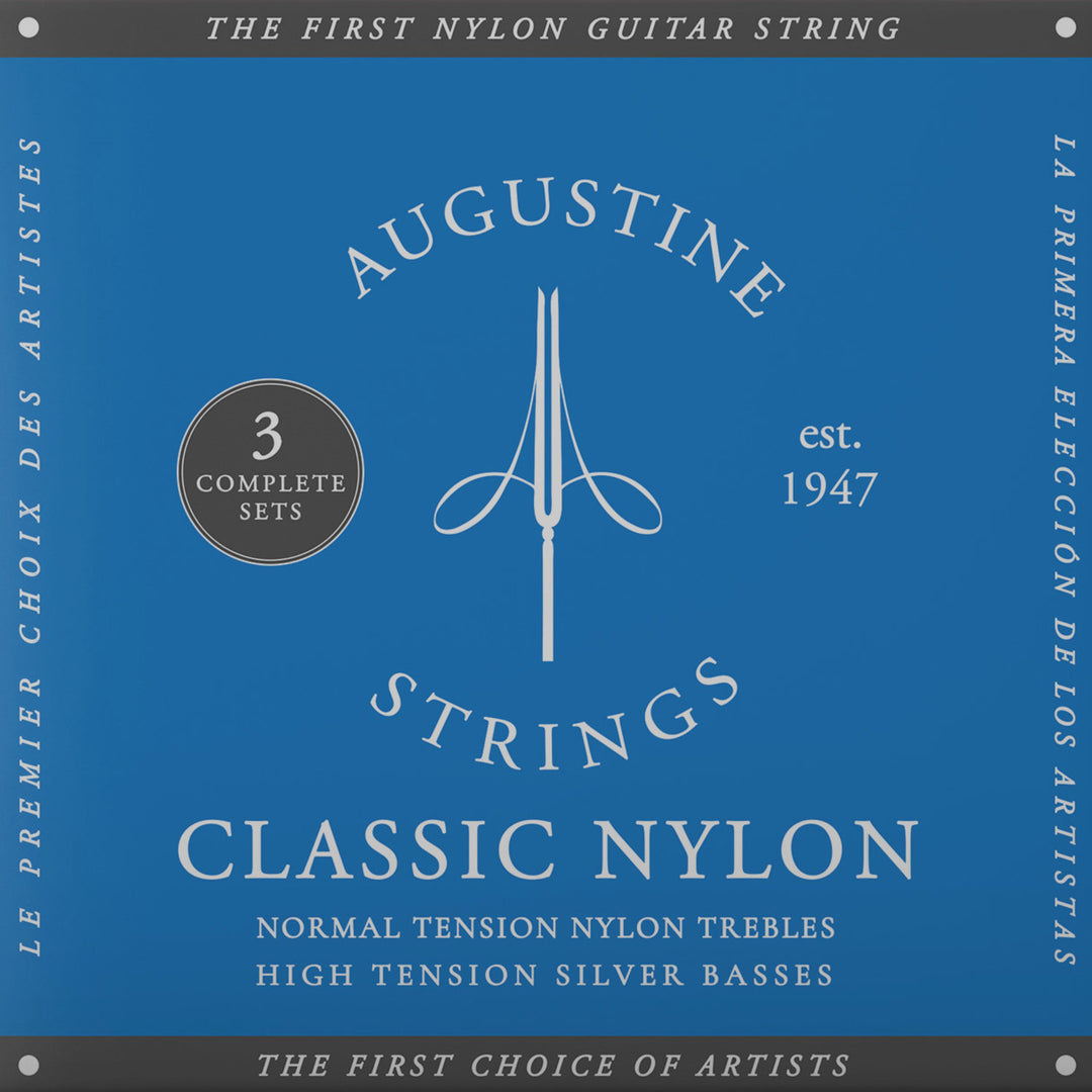 Augustine strängar för klassisk Gitarrer Classic Label - 3 x set Classic blå (normal/hög)