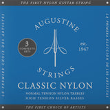 Augustine strängar för klassisk Gitarrer Classic Label - 3 x set Classic blå (normal/hög)
